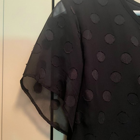 Black Short Sleeve Mini Dress by Dex, Size L - Picture 3 of 4